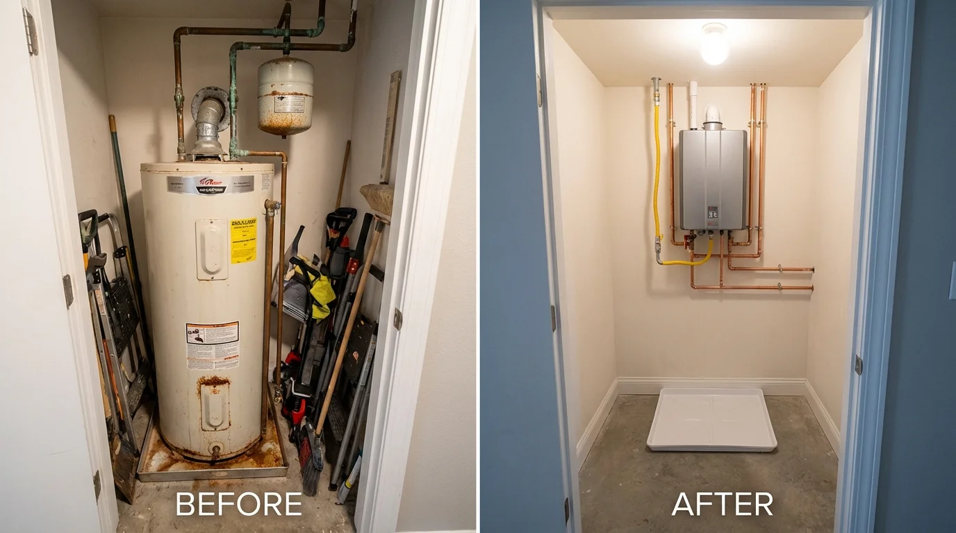Tank water heater versus wall-mounted tankless unit comparison for West Point, NE homeowners